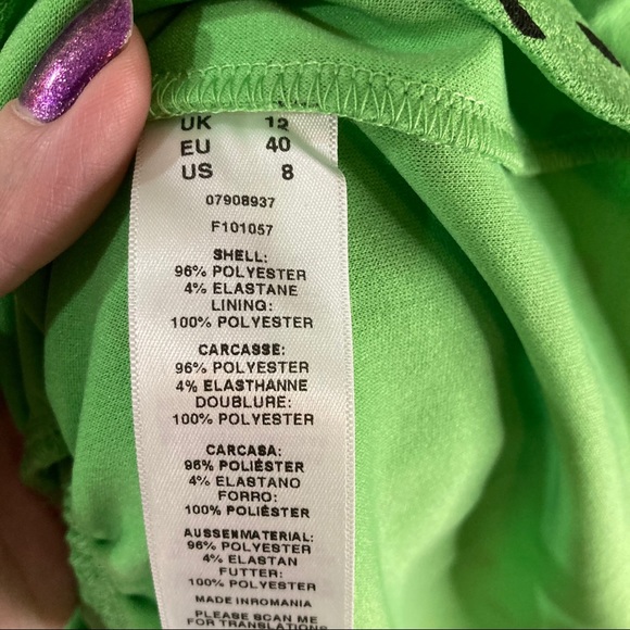 ASOS Green Polka Dot Mini Dress With Pep Hem - Picture 10 of 10